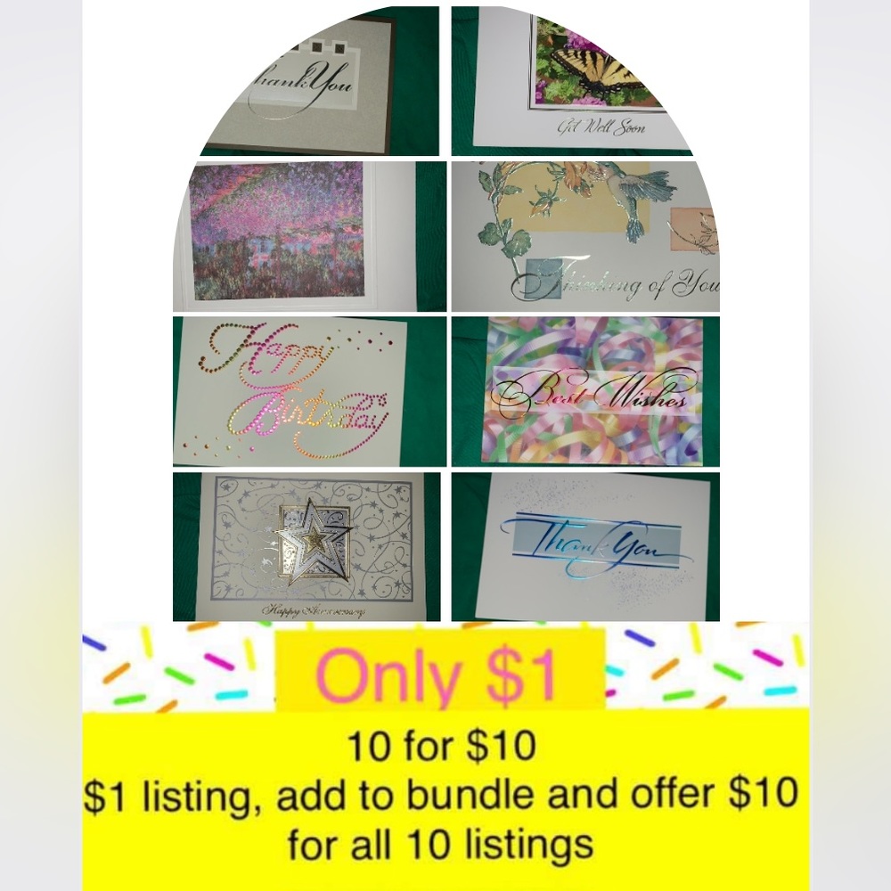1️⃣0️⃣for$1️⃣0️⃣ 8 blank greeting card set NWOT